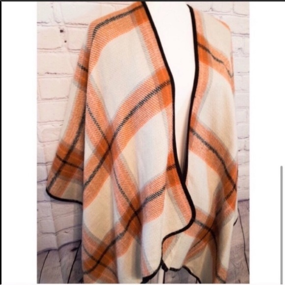 TOPSHOP Plaid Cape Poncho Sz. OSFM - Picture 4 of 8